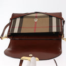 BURBERRY Shoulder Bag Leather Brown Gold Auth 160721-17