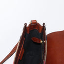 BURBERRY Shoulder Bag Leather Brown Gold Auth 160721-20