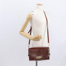 BURBERRY Shoulder Bag Leather Brown Gold Auth 160721-23