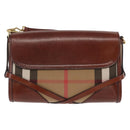 BURBERRY Shoulder Bag Leather Brown Gold Auth 160721-2