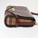 BURBERRY Shoulder Bag Leather Brown Gold Auth 160721-3