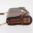 BURBERRY Shoulder Bag Leather Brown Gold Auth 160721-4