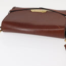 BURBERRY Shoulder Bag Leather Brown Gold Auth 160721-6