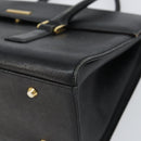 BURBERRY Hand Bag Leather Black Gold Auth 160722-14