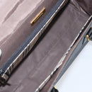 BURBERRY Hand Bag Leather Black Gold Auth 160722-12