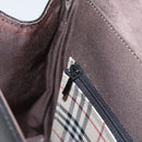 BURBERRY Hand Bag Leather Black Gold Auth 160722-21