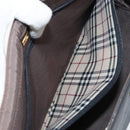 BURBERRY Hand Bag Leather Black Gold Auth 160722-22