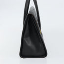 BURBERRY Hand Bag Leather Black Gold Auth 160722-3