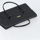 BURBERRY Hand Bag Leather Black Gold Auth 160722-6