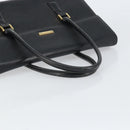 BURBERRY Hand Bag Leather Black Gold Auth 160722-7