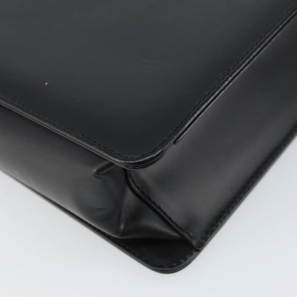 BURBERRY Shoulder Bag Leather Black Silver Auth 160723