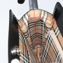 BURBERRY Shoulder Bag Leather Black Silver Auth 160723-18