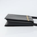 BURBERRY Shoulder Bag Leather Black Silver Auth 160723-3