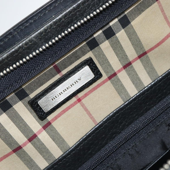 BURBERRY Business Bag Leather Black Auth 160724