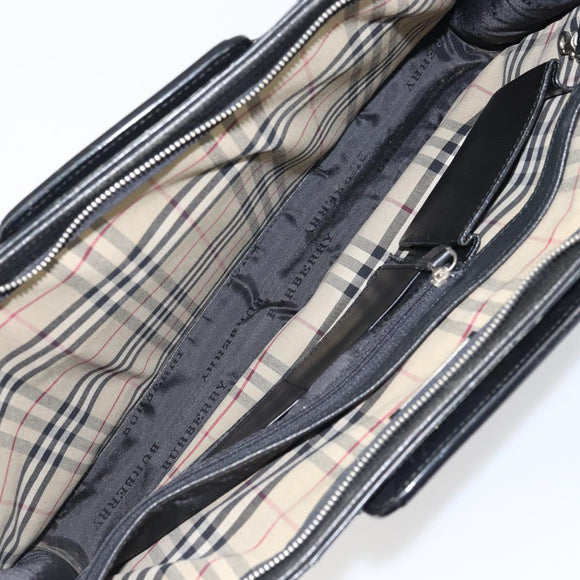 BURBERRY Business Bag Leather Black Auth 160724