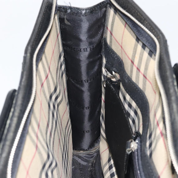 BURBERRY Business Bag Leather Black Auth 160724