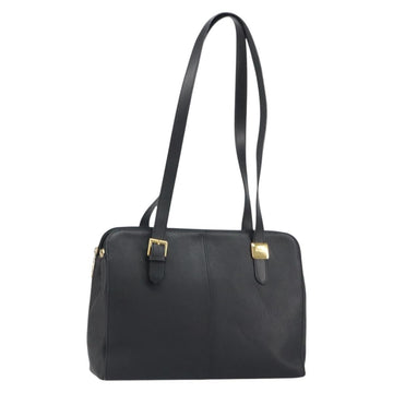 Burberrys Shoulder Bag Leather Black Gold Auth 160725