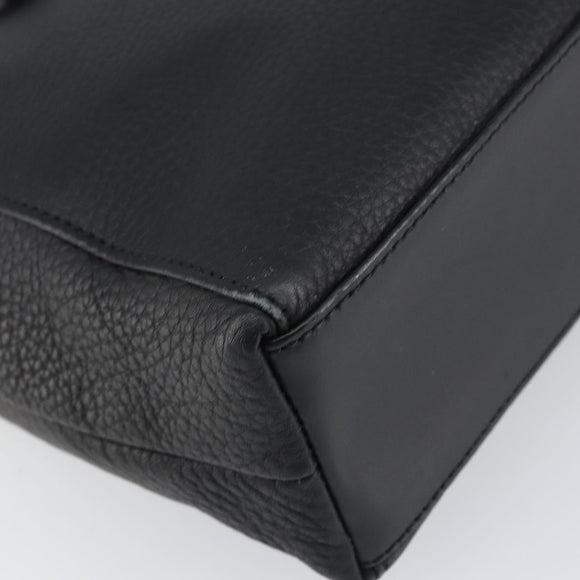 Burberrys Shoulder Bag Leather Black Gold Auth 160725