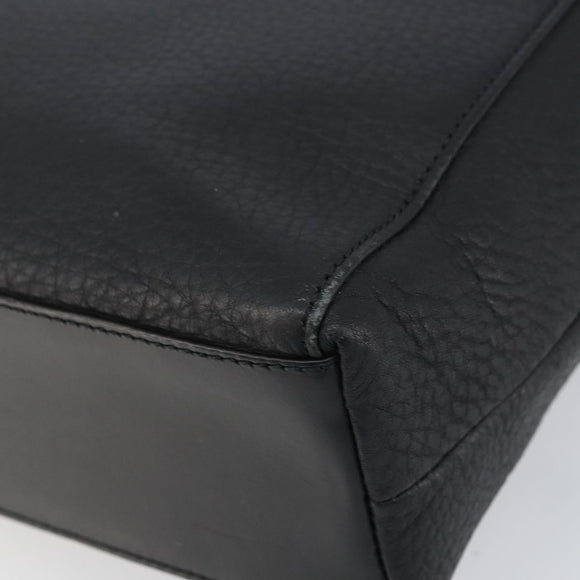 Burberrys Shoulder Bag Leather Black Gold Auth 160725