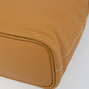 Burberrys Tote Bag Leather Beige Gold Auth 160726-15