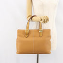 Burberrys Tote Bag Leather Beige Gold Auth 160726-19