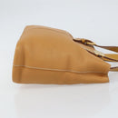 Burberrys Tote Bag Leather Beige Gold Auth 160726-3