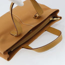 Burberrys Tote Bag Leather Beige Gold Auth 160726-6
