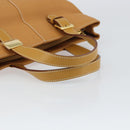 Burberrys Tote Bag Leather Beige Gold Auth 160726-7