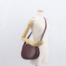 CARTIER Must Line Shoulder Bag Leather Bordeaux Gold Auth 160727-23