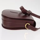 CARTIER Must Line Shoulder Bag Leather Bordeaux Gold Auth 160727-4