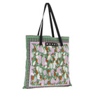 MARNI Flower Pattern Tote Bag Canvas Green Auth 160729-1