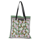 MARNI Flower Pattern Tote Bag Canvas Green Auth 160729-13
