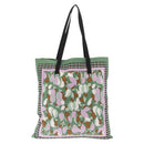 MARNI Flower Pattern Tote Bag Canvas Green Auth 160729-2