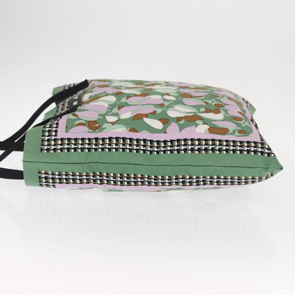 MARNI Flower Pattern Tote Bag Canvas Green Auth 160729