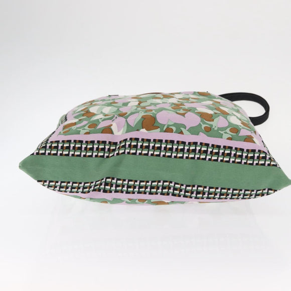 MARNI Flower Pattern Tote Bag Canvas Green Auth 160729