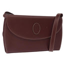 CARTIER Must Line Shoulder Bag Leather Bordeaux Gold Auth 160730-1