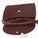 CARTIER Must Line Shoulder Bag Leather Bordeaux Gold Auth 160730-14