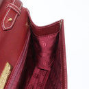 CARTIER Must Line Shoulder Bag Leather Bordeaux Gold Auth 160730-17
