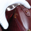 CARTIER Must Line Shoulder Bag Leather Bordeaux Gold Auth 160730-19
