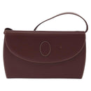 CARTIER Must Line Shoulder Bag Leather Bordeaux Gold Auth 160730-2