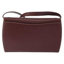 CARTIER Must Line Shoulder Bag Leather Bordeaux Gold Auth 160730-3