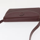 CARTIER Must Line Shoulder Bag Leather Bordeaux Gold Auth 160730-6