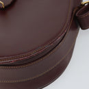 CARTIER Must Line Shoulder Bag Leather Bordeaux Gold Auth 160731-12