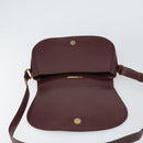 CARTIER Must Line Shoulder Bag Leather Bordeaux Gold Auth 160731-15