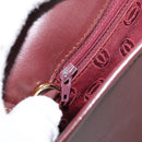 CARTIER Must Line Shoulder Bag Leather Bordeaux Gold Auth 160731-20