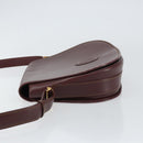 CARTIER Must Line Shoulder Bag Leather Bordeaux Gold Auth 160731-5