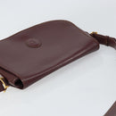 CARTIER Must Line Shoulder Bag Leather Bordeaux Gold Auth 160731-6