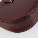 CARTIER Shoulder Bag Leather Bordeaux Gold Auth 160732-13