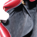 CARTIER Shoulder Bag Leather Bordeaux Gold Auth 160732-21