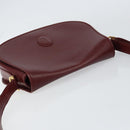 CARTIER Shoulder Bag Leather Bordeaux Gold Auth 160732-6